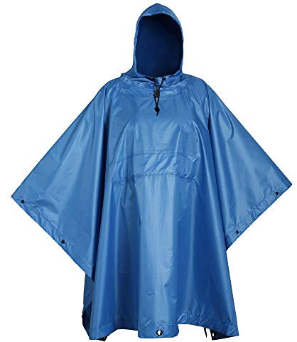 USGI Industries Militärischer Stil Poncho – Notfallzelt, Unterschlupf, Überleben – Mehrzweck-Regenponcho mit Ripstop-Camouflage, arctic blue, One size
