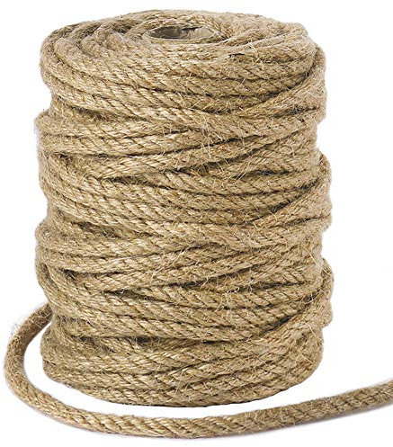 tenn well Spago di iuta spesso 5 mm, 30 m di corda da giardino in iuta naturale, per giardinaggio, tiragraffi per gatti, confezioni regalo e decorazioni artigianali (marrone)