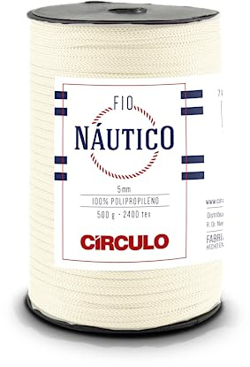 Circulo 1074 - Filo Nautico di alta qualità, impermeabile, 5 mm, 100% polipropilene, 227 m, 500 g, spesso, specifico per accessori di moda, borsa e decorazioni in uncinetto e macramè