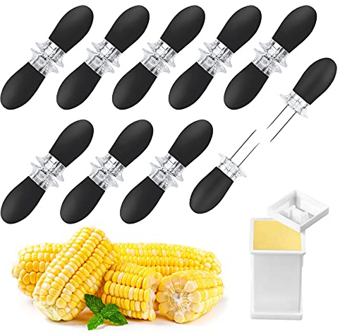 AUGSUN 18 Stück Maiskolbenspieße, Maiskolben Spieße, Maiskolben Halter, Mais Spieße Edelstahl Maiskolben Spieße für Grillen Picknick Küche Gartenparty