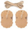 200stk Anhänger Kraftpapier Geschenkanhänger Rund Etiketten 6cm mit Jute Schnur, für Hochzeitsgeschenke Weihnachtsgeschenke Partygeschenke (Braun)
