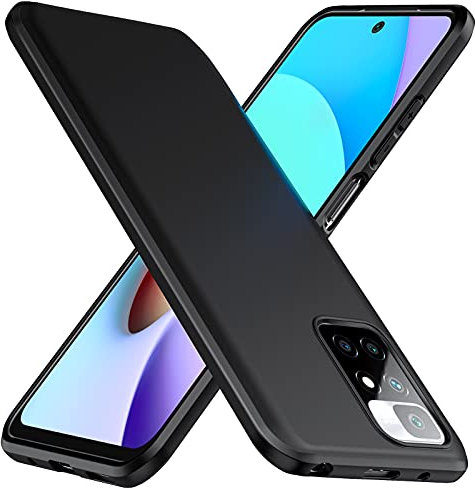 TesRank Xiaomi Redmi 10 & Redmi 10 2022 Hülle, Matte Oberfläche Soft Hüllen [Ultra Dünn] [Kratzfest] TPU Schutzhülle Case Weiche Handyhülle für Xiaomi Redmi 10 & Redmi 10 2022-Schwarz