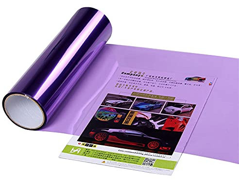 Auto Licht Tönungsfolie,MoreChioce 100cm x 30cm Auto Scheinwerfer Folie Klare Nebelschlussleuchte PVC Autoscheinwerfer Aufkleber Autoaufkleberfolie Wasserdicht Nebelscheinwerfer Lampen Folie,Lila