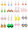 LOLIAS 16 Paar Süße Ohrringe Harz Tropfen Ohrringe Set für Frauen Mädchen Edelstahl Kawaii Pilz Erdbeere Fisch Blume Schmetterling baumelnde Aesthetic Ohrringe Bulk