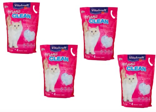 Vitakraft Magic Clean Katzenstreuer aus Silikon, langlebig, geruchs- und antibakteriell, 5 l, 2,2 kg (4 x 5 l)