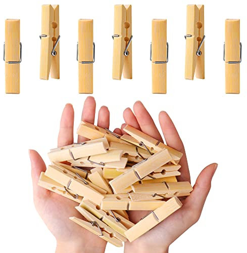 Wooden Clothes Pegs for Washing Line Strong & Durable Wooden Pegs Craft, DIY Projects & Photos - 100% Biodegradable and Compostable Wood Perfect Clothes Pegs (60Pcs)