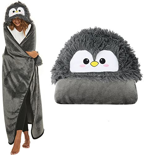 Shoppawhile Pinguin Geschenke für Frauen Tragbare Decke , Sofadecke Pinguin Geschenk Kuscheldecke Flauschig 150 * 130cm