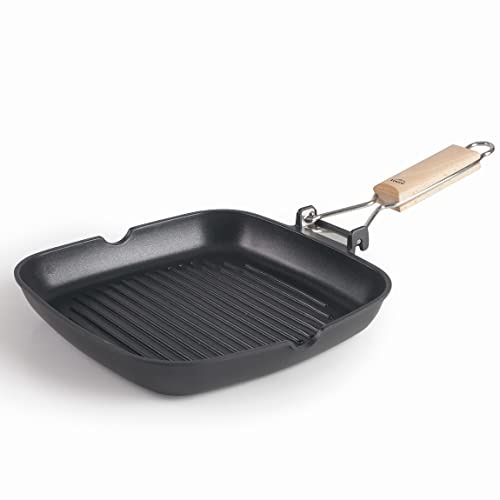 LACOR 25144 - Sartén Grill SUA Acanalada de Aluminio Fundido 100% libre | En aluminio ligero, para dorar, freír y saltear a diario; antiadherente fácil de limpiar, apto para inducción, libre de BPA
