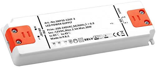 revolt LED Treiber: LED-Transformator, 230V auf 12V, Gesamtlast bis 30 W, 156 x 50 x 17 mm (LED Driver, Trafo 12 V, Netzteile)