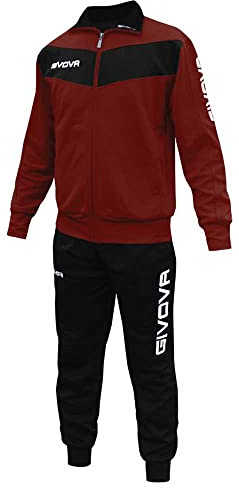 Givova TUTA VISA MELANGE CON CAPPUCCIO POLARFLEECE GRANATA/NERO Tg. XS