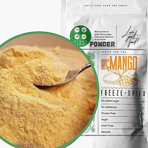 Polvere di Mango Essiccato Senza Zucchero | XL 300g Naturali Frutta Liofilizzata in Polvere | Freeze Dried Fruit Powder | Gefriergetrocknete Mangopulver | Senza Zucchero Mango in Polvere Liofilizzato