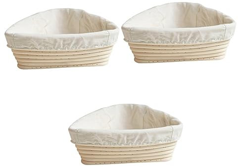 BESTonZON DIY 6 Stück Weidenkörbe Brotformkorb Brotbackkorb Brot-Servierkorb Khaki-Backkorb Dreieckiger Brotkorb Backzubehör Gebäck Rattan Hefedreieck Wechselscharnier Früchtekorb