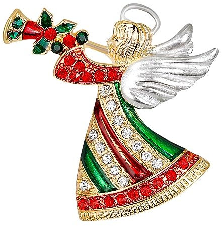 Schutzengel-Pins | Strass Engel Trompeten Brosche Anstecknadel, Engel-Broschen, funkelnStrass-Weihnachts-Anstecknadeln, modische Brosche-Anstecknadel für Weihnachtsaccessoires, Kot-