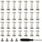 Roosea 120 Sets Vis de Reliure, Vis Chicago, Rivets en Cuir Avec Tournevis M5*5/10/15/20 mm Pour la Reliure de Livres, Documents, Maroquinerie
