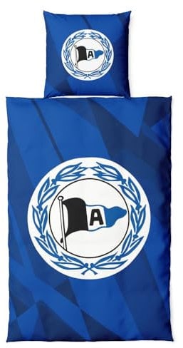 Arminia Bielefeld Bettwäsche Logo Kissen 80x80 cm und Bettbezug 135x200 cm