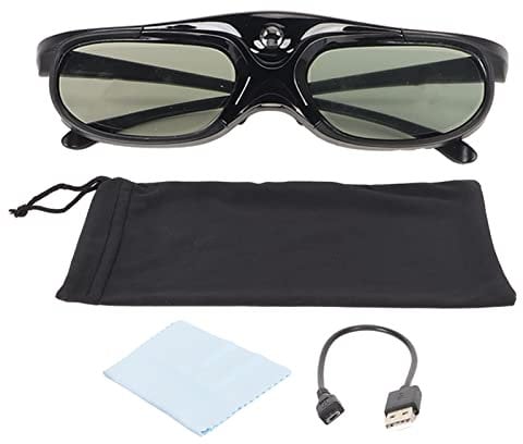 ciciglow DLP Link 3D Glasses, Active Shutter 3D Glasses 144Hz Refreshness Rate, Built In Rechargeable Battery, for All 3D DLP Projectors