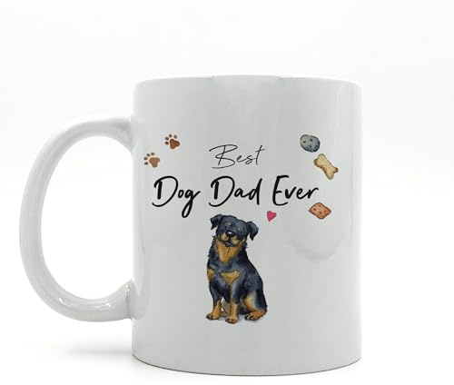 Image Industry Rottweiler Best Dog Dad Ceramic Mug – 11oz Coffee Cup for Dog Lovers | Funny Gift for Him | UK Designed Pet Lover Present
