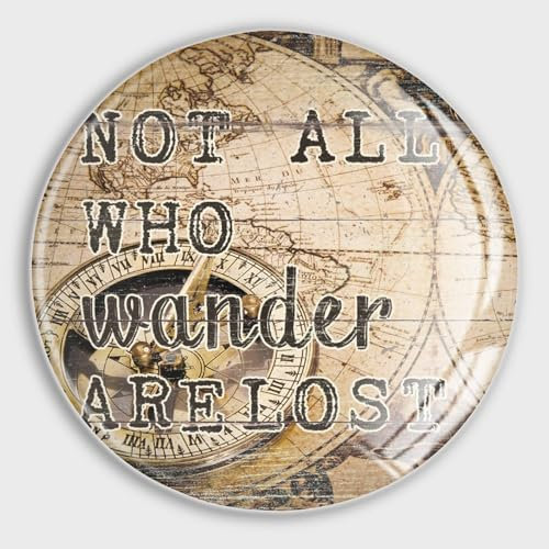 luckluccy Kühlschrankmagnete Süße Magnete Not All Who Wander Are Lost Magnete für Kühlschrank Vintage Karte Schriftzug Spruch Niedlich Klein Klein Magnet für Küche Whiteboard Deko