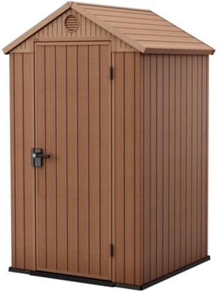 Mondo Viro Casetta in resina da giardino Cottage marrone effetto legno (Piccola - cm 125.8x117 205h)
