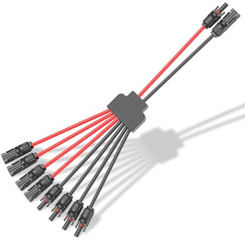Maoligo Tool-free Solar Cable Y-Splitter for 4 Solar Modules FM/MMMMFFFF Solar Plug 4 mm²-6 mm²