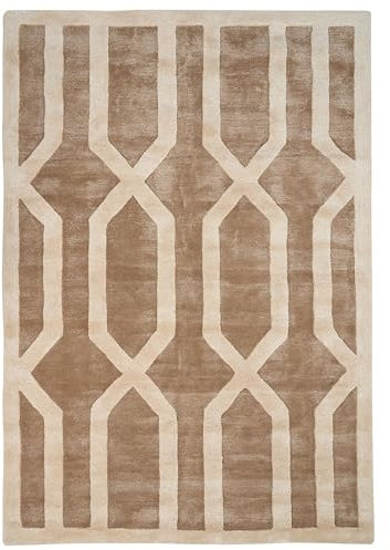 Teppich Viskose Wolle braun / beige 160x230 cm mit geometrischem Muster Mahrin