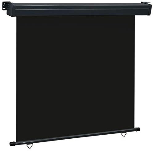 Gecheer Tenda Laterale per Terrazzo 170x250 cm Nera,Tenda avvolgibile verticale per esterni, tenda da Sole a Caduta, tenda a rullo, Tenda da sole laterale
