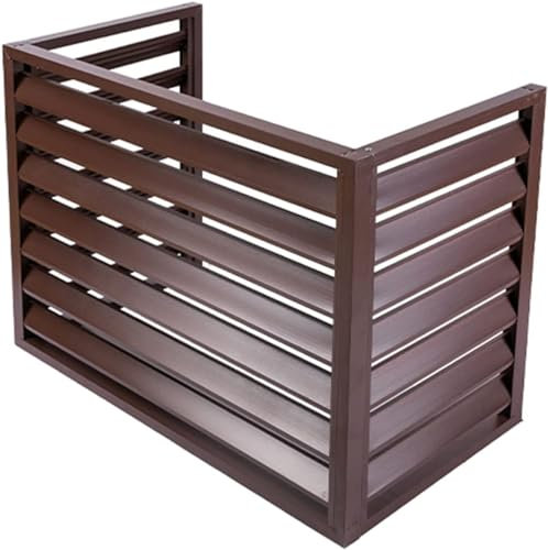 JXIPANUL Klimaanlagen-Zaun-Bildschirm, Außenklimaanlagen-Gestell, Diebstahlsichere, robuste Aluminium-AC-Abdeckung – Pool-Ausrüstung, Sichtschutz, Mülleimer-Gehäuse (Farbe: Braun, Größe: 3P