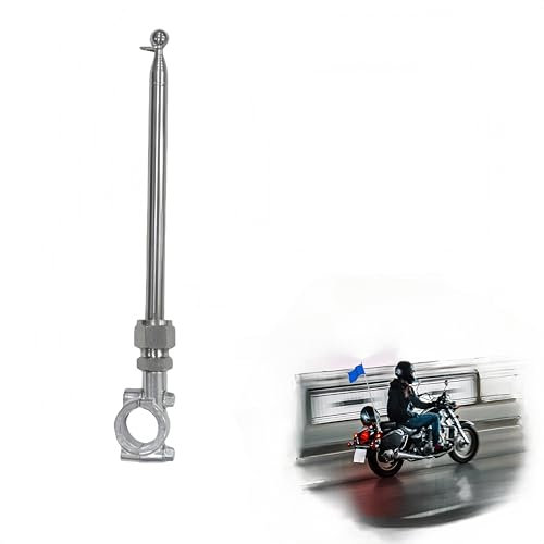 Stellar Fung Hwa Barra de bandera ajustable para moto, soporte para bandera de alta calidad, soporte para bandera de altura ajustable | Portabandista para moto, barra portabandista robusta