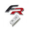 3D Metall FR Logo Buchstaben Auto Kühlergrill Abzeichen Emblem Aufkleber(Black Red-Silver Border)