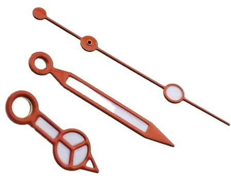 XTINKOPW 3 stücke Uhr Zeiger Mercedes Orange Leuchtende Uhr Zeiger Geeignet for NH35 NH36 7S26 7S36 4R35 4R36 Bewegung
