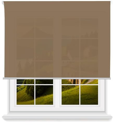Estor Enrollable Translúcido Liso - Marrón Claro, 90 x 175cm (Ancho x Largo)/Tamaño de la Tela 87 x 170cm