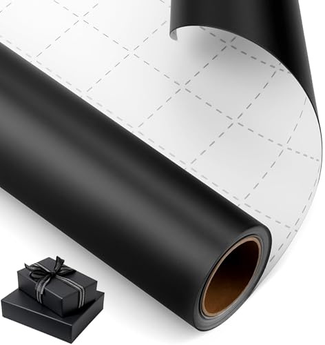 mawmuaw Geschenkpapier Schwarz 10 m x 43 cm Wrapping Paper Geschenk Papier Geschenkpapier Hochzeit für Geschenkverpackungen Geburtstag Hochzeit Bastelarbeiten Weihnachten Festliche Dekorationen
