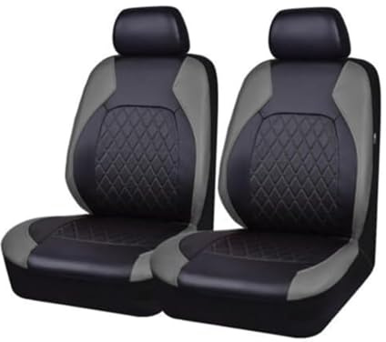 BQKCD Autositzbezüge Set für Skoda Kodiaq/Kodiaq GT/Kamiq/Karoq/Kodiaq/Kodiaq GT 2017-2025, Sitzbezüge Auto Vordersitze 2 Stück Wasserdicht rutschfest Bequem Atmungsaktiv Sitzbezüge Sets,B/Grey
