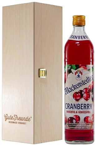 Mackenstedter Cranberry Likör mit Geschenk-Holzkiste