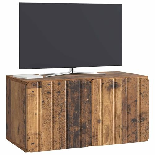 vidaXL Wandmontierter TV-Schrank Altholz 59,5 x 31 x 30 cm, Wohzimmer, rechteckiger, moderner Wandschrank, stylischer TV-Ständer, viel Stauraum für Dein Zuhause