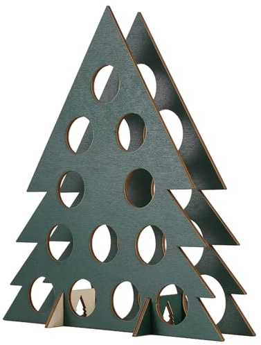Tuidzljd Adult Advents Calendar Liquor Tree Countdown with Wooden Christmas Tree Mini Alcohol Holder Wine Bottle Stand Gifts