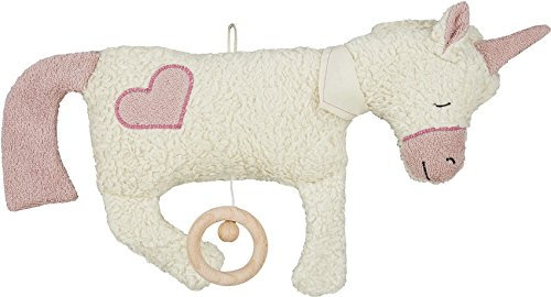 Efie Bio - Spieluhr Einhorn, Herz Applikation, kontrolliert biologischer Anbau (organic), Made in Germany -Melodie (Sandmann, lieber Sandmann)