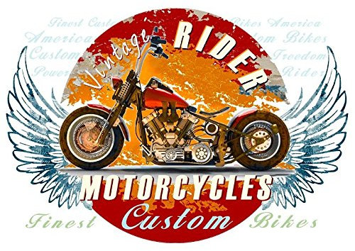 Ideen mit Herz Color Bügeltransfers, DIN A4, filigran ohne Hintergund | Textilien wie T-Shirts & Taschen mit Bügelmotiven verzieren | Bilder schnell & einfach aufbügeln | DIY Textildesign (Motorrad 1)