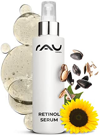 RAU Cosmetics Vitamin A Retinol Serum 100 ml - Anti-Aging Serum mit Hyaluronsäure, Vitamin A & Panthenol - gegen Falten im Gesicht & Anti Akne & Pickel