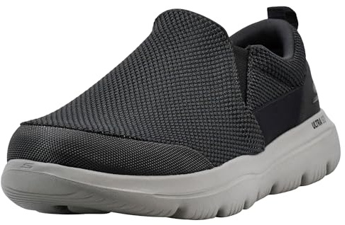 Skechers Men's Go Walk Evolution Ultra-impec Slip On Trainers, Grey Charcoal Textile Charcoal, 12.5 UK