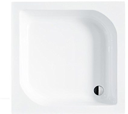 VBChome Duschwanne 80x80 cm Duschtasse ohne Schürze Quadrat ARES + Siphon fi50 befliesbar