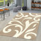 TT Home Wohnzimmer Teppich Moderner Kurzflor 3D Optik Geometrisches Wellen Design, Farbe:Beige, Größe:120x170 cm
