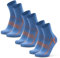 DANISH ENDURANCE Quarter Sportsocken (EU 39-42, Blau/Orange - 3 Paare)