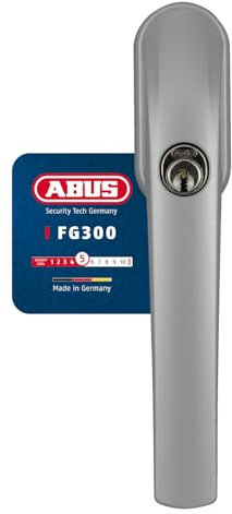 Abus Fg300 Al0089 Maniglia con Blocco Antifurto, Serratura a Spinta con Cilindro per Finestre, Chiave Maestra, Livello di Sicurezza: 5, 89980, Ottica In Acciaio Inossidabile