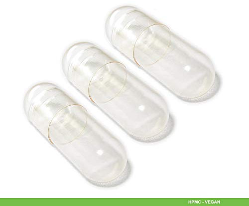 Vivameo 20 000 capsules vides végétariennes / végétaliennes HPMC Taille 1 Transparent (goût neutre, sans colorant) Capsules vides avec certificat de qualité pharmaceutique