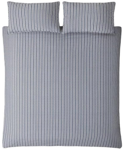 Orla Kiely Winziger Wal-Wal-Blau-Bettwäsche: King-Size-Bettbezug (230 x 220 cm)