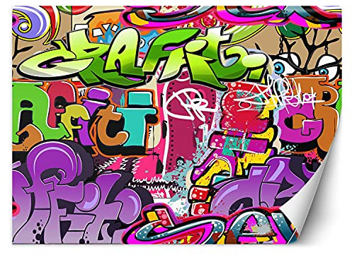 Feeby Papier peint mural - Papier peint 3d - Tableau Street Art - Graffiti 368x254 cm Decoration murale - Tapisserie murales papier peint - Ville - deco murale - papier peint intissé