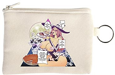 Kinky Hentai Girl Creamy Pie Funny Graphic Kleine Geldbörse mit Geldbörse und Schlüsselring Beige One Size