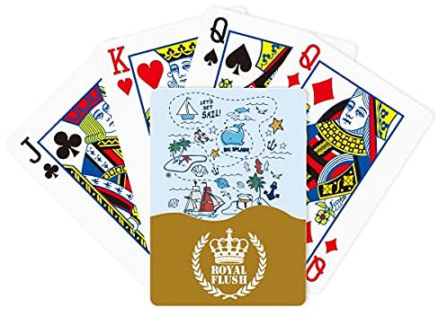 Sail Splash Travel Art Deco Fashion Royal Flush Poker Spielkartenspiel