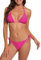 Halcurt Badeanzüge Damen Triangel Bikini Set Seitlich gebundene Bikinihose Neon Pink XS